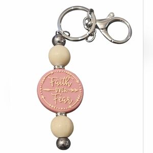 🩰 Faith Over Fear Beaded Keychain